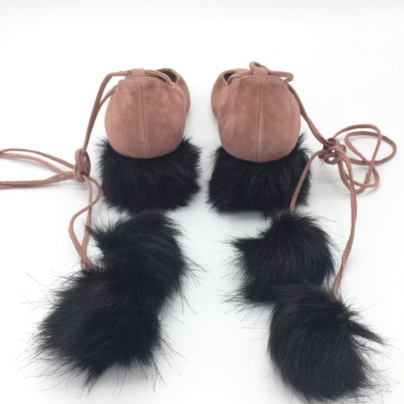 Zara Suede Lace Up Tasseled Mid Heel Shoes 7.5/38 - Picture 5 of 8